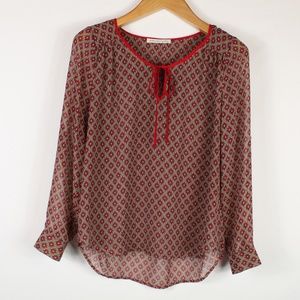 Daniel Rainn | Sheer tie neck blouse